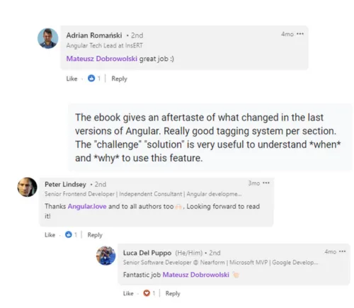 More LinkedIn comments from readers of the guide