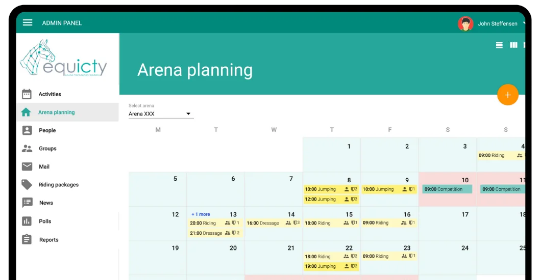A Functional Riding School Web Portal — product screenshot