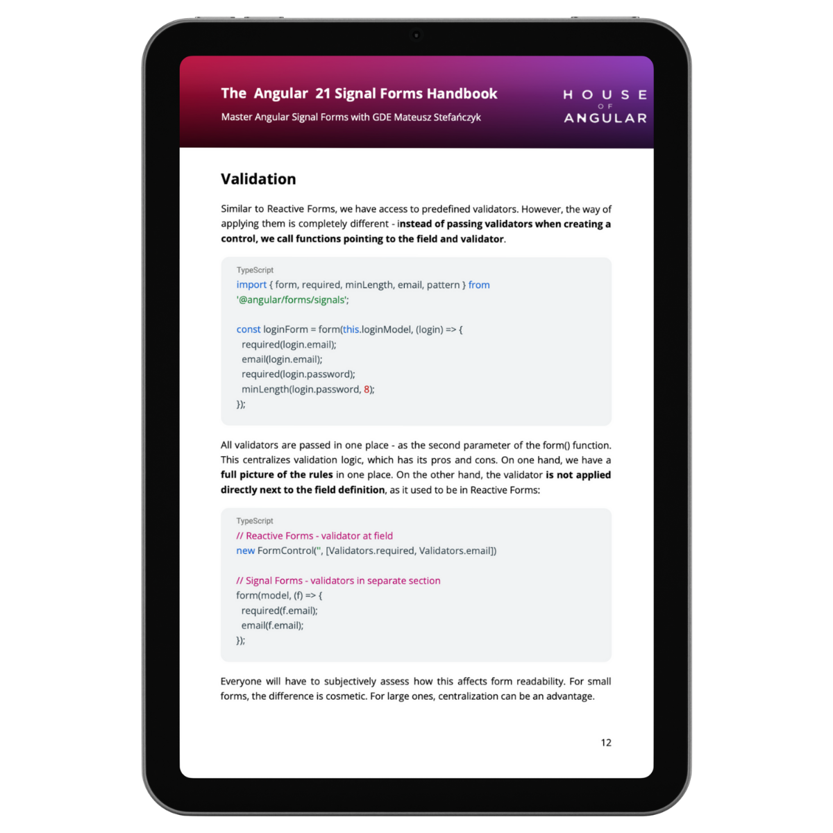 Ebook Angular Signal Forms - House of Angular